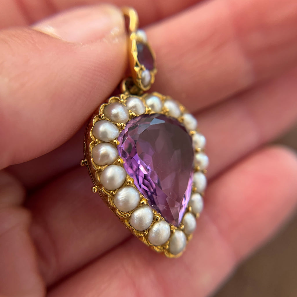 Victorian Amethyst Heart Locket