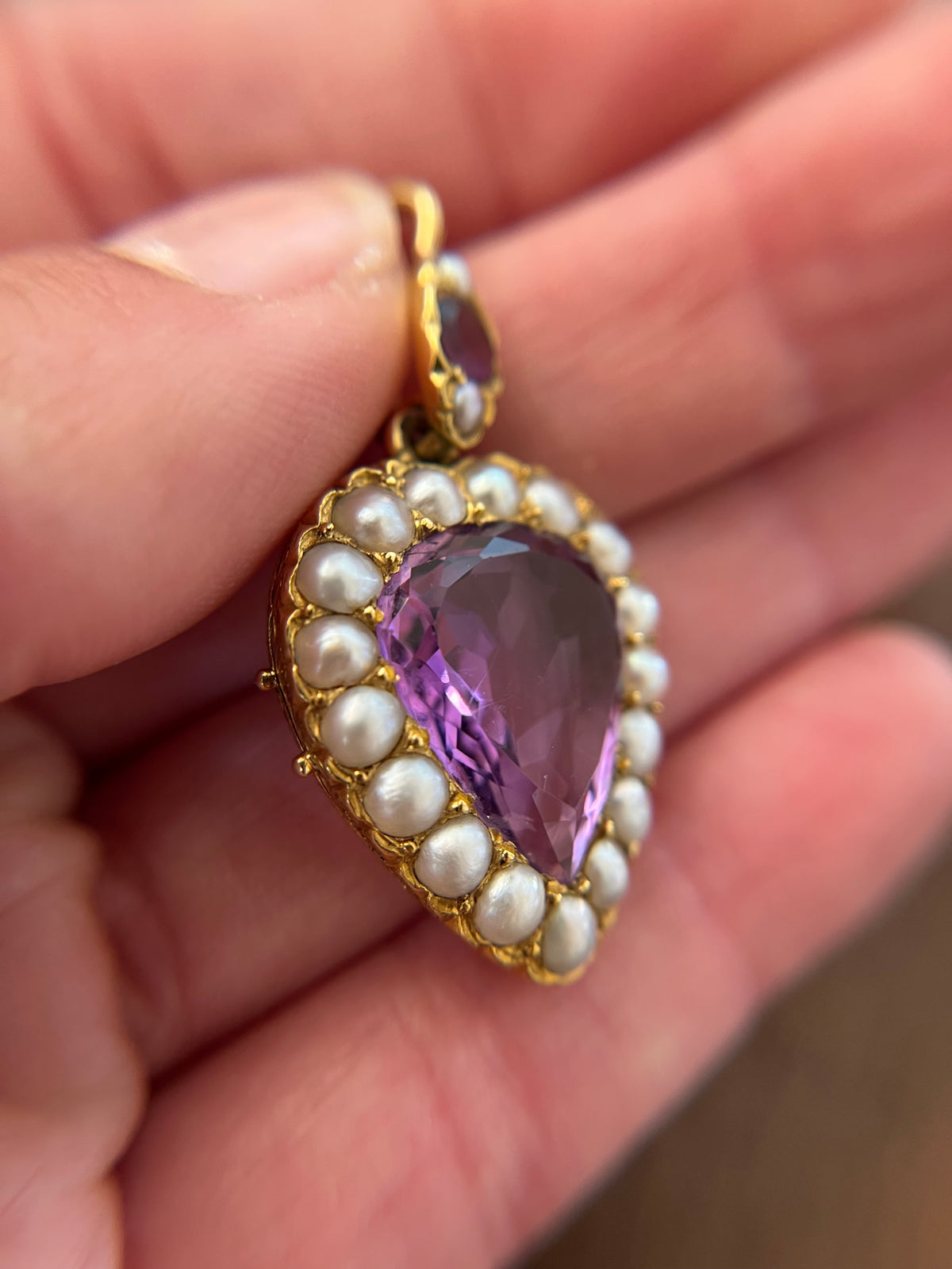 Victorian Amethyst Heart Locket