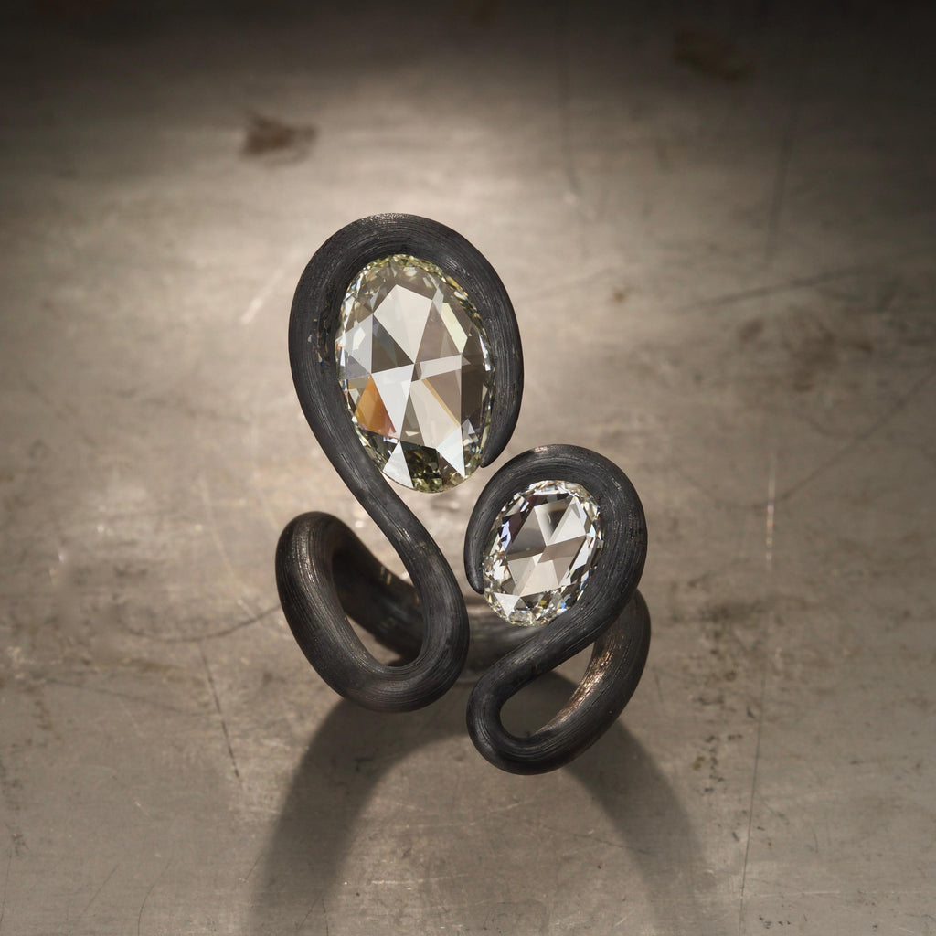 Leen Heyne Rose Cut Diamond Toi et Moi ring