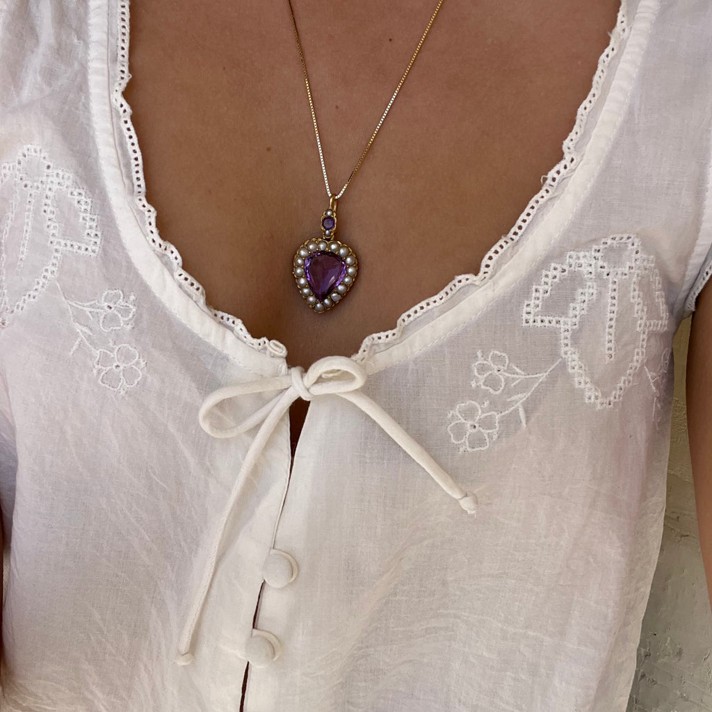 Victorian Amethyst Heart Locket
