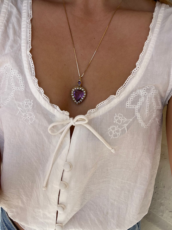 Victorian Amethyst Heart Locket