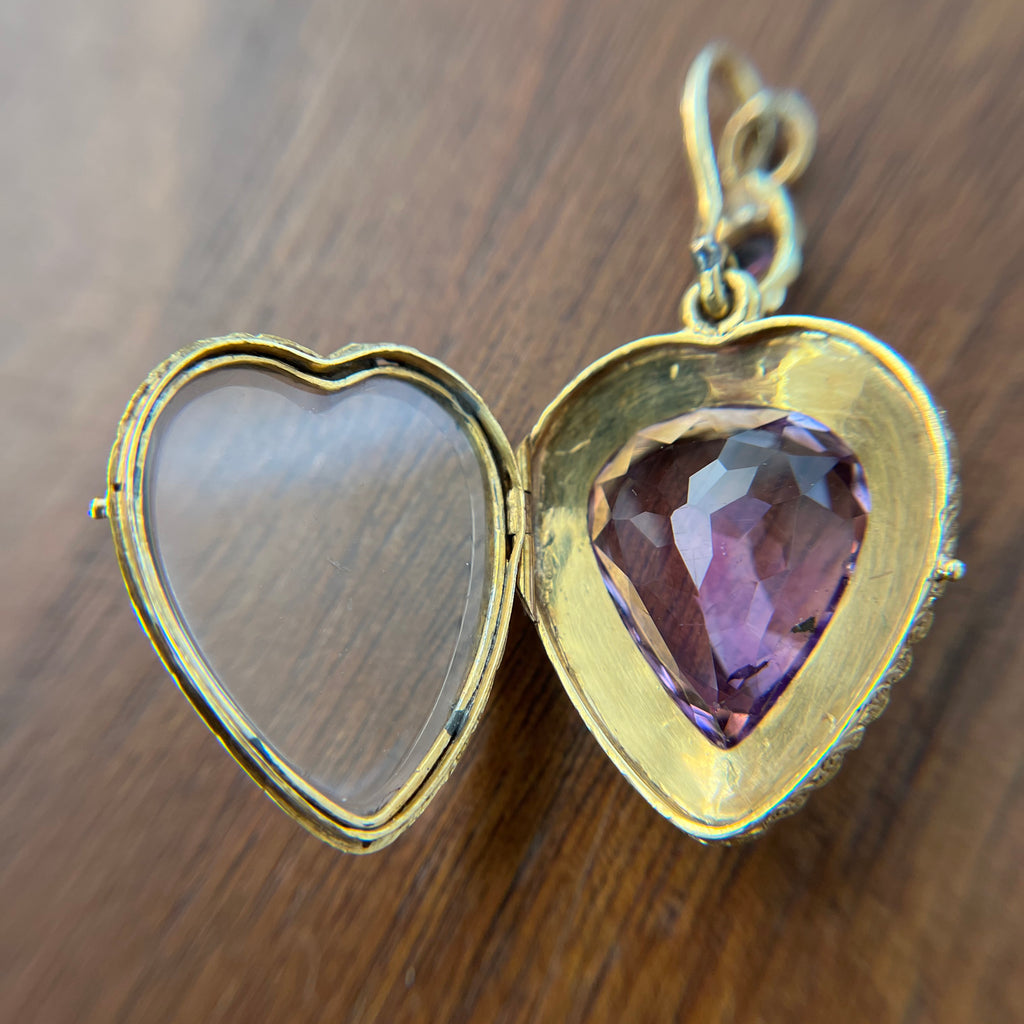 Victorian Amethyst Heart Locket
