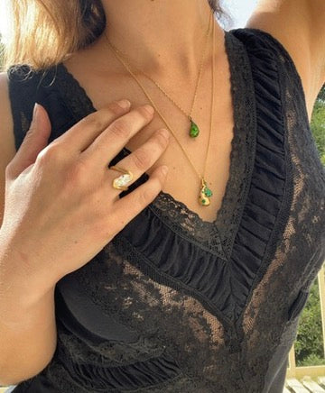 Leen Heyne Moval Diamond and 18 Karat Gold Ring