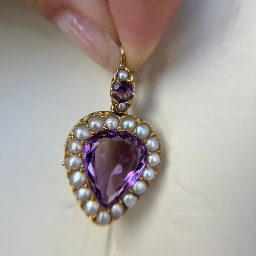 Victorian Amethyst Heart Locket