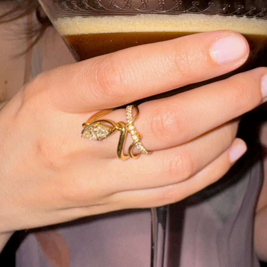 de Vos Marquise Diamond Tremble Ring