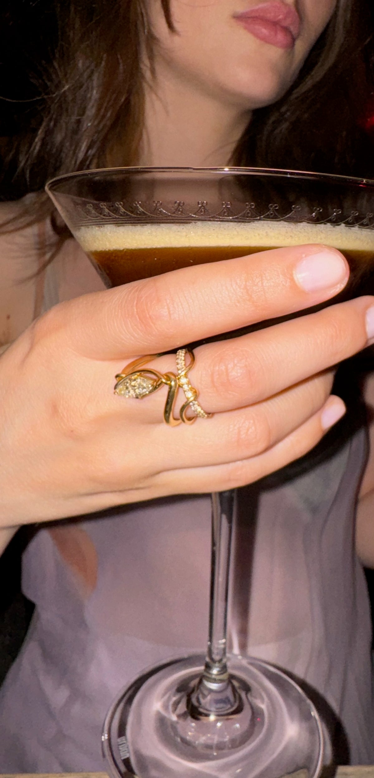 de Vos Marquise Diamond Tremble Ring
