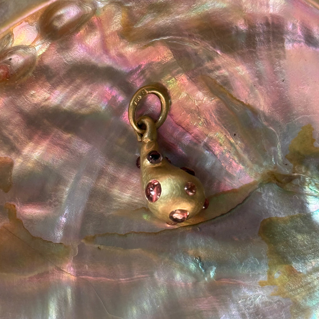 Andrea Capello Pink Sapphire Cabochon Droplet Pendant