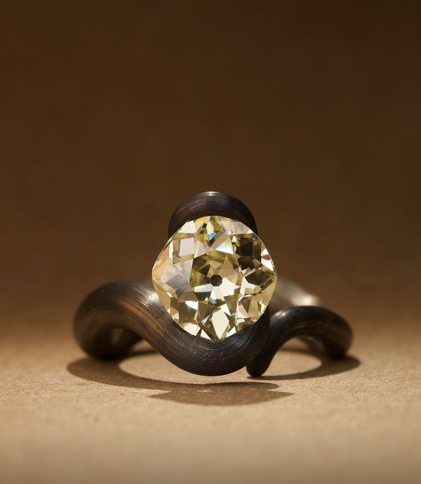 Leen Heyne 3.35 Carat Antique Cushion Cut Diamond Ring