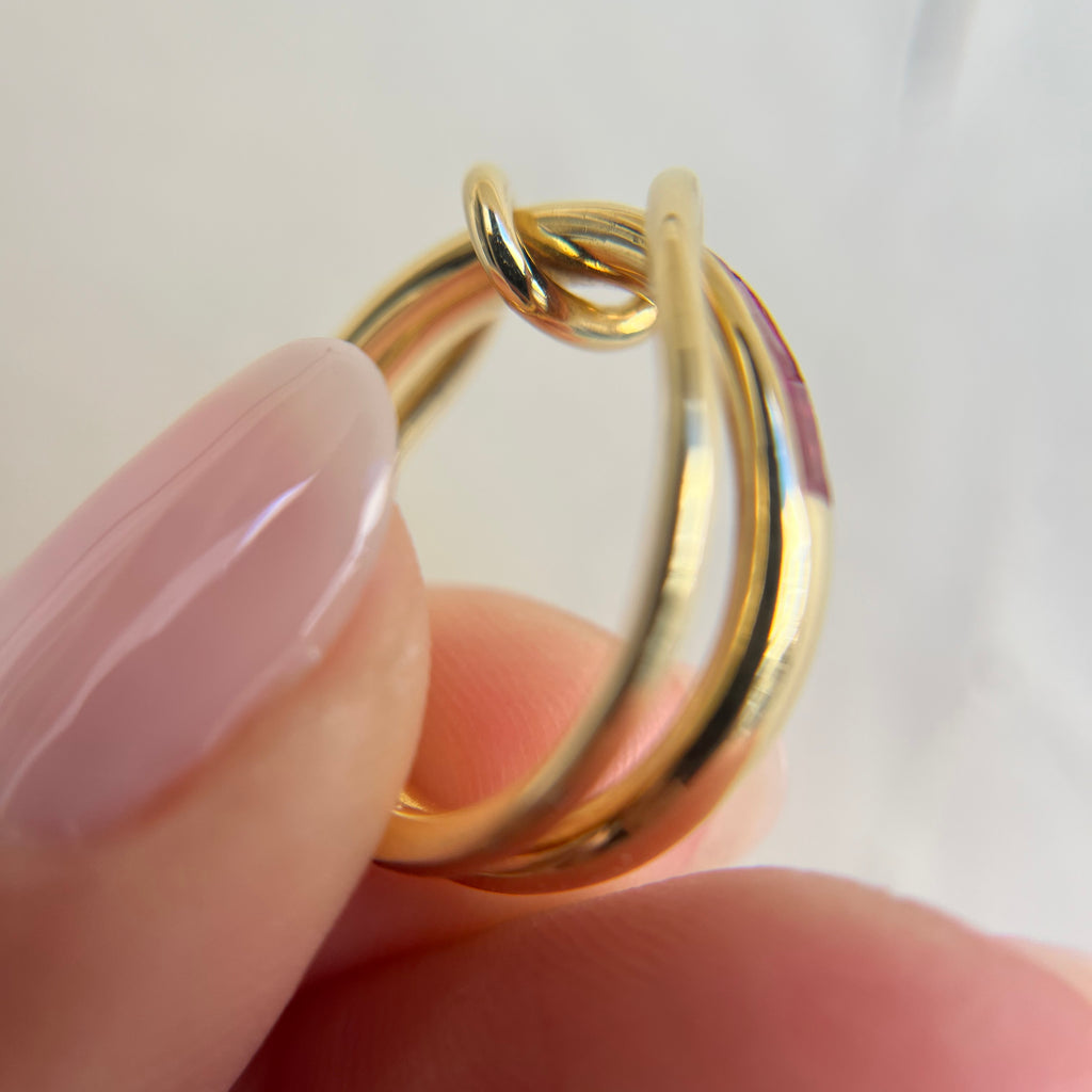 de Vos Pink Sapphire 18 Karat Gold River Ring