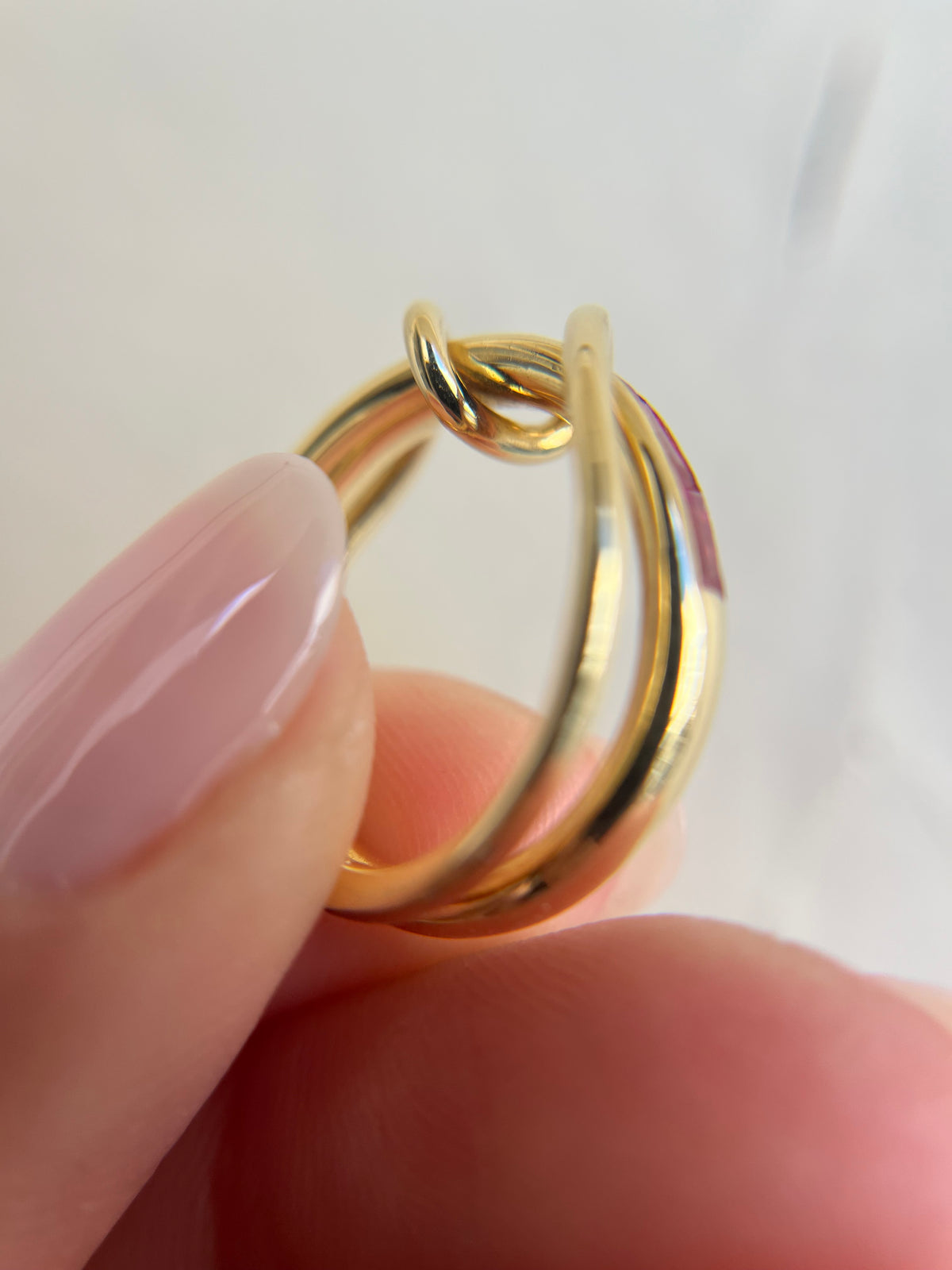 de Vos Pink Sapphire 18 Karat Gold River Ring