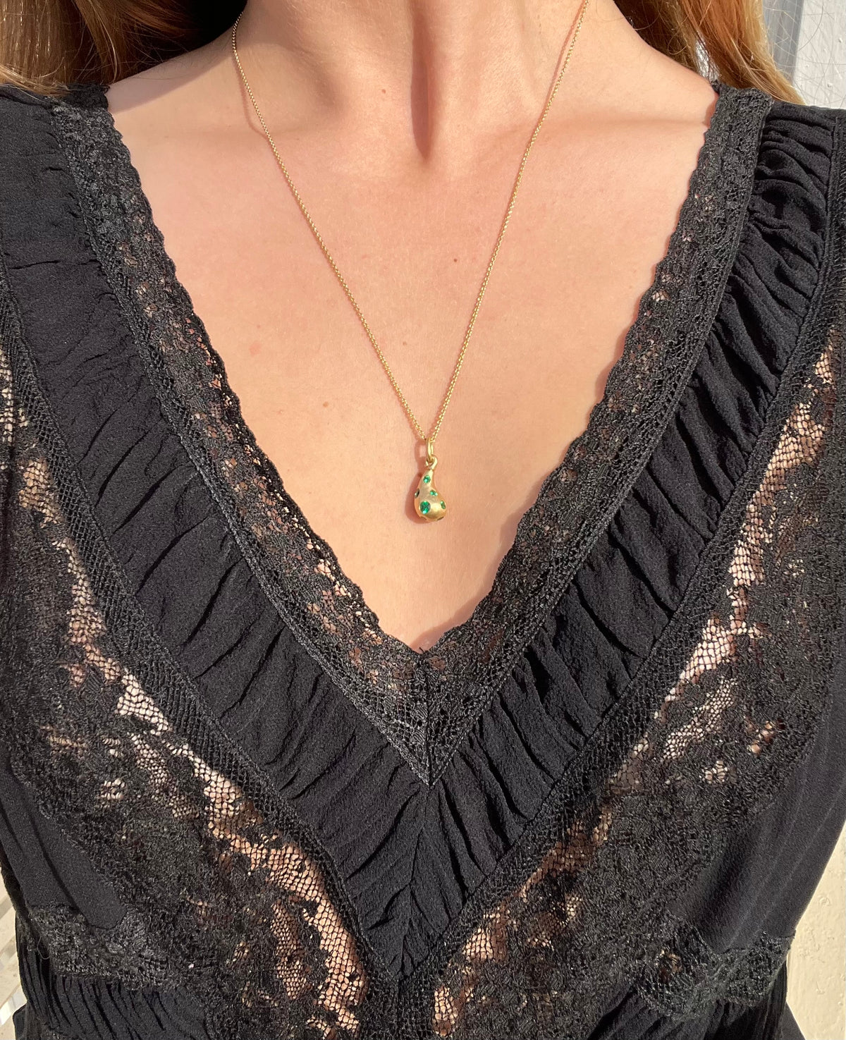 Andrea Capello Sparkle Droplet Pendant
