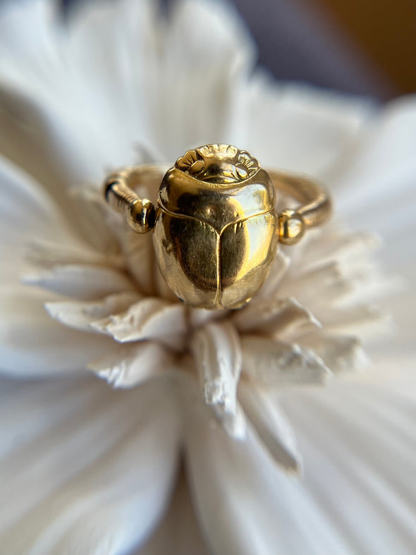 Antique Egyptian Revival Scarab Locket Ring