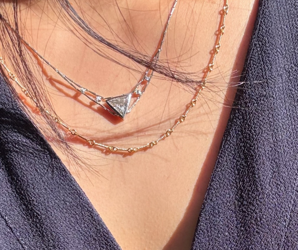 Thesis Trillion Diamond Necklace in Platinum