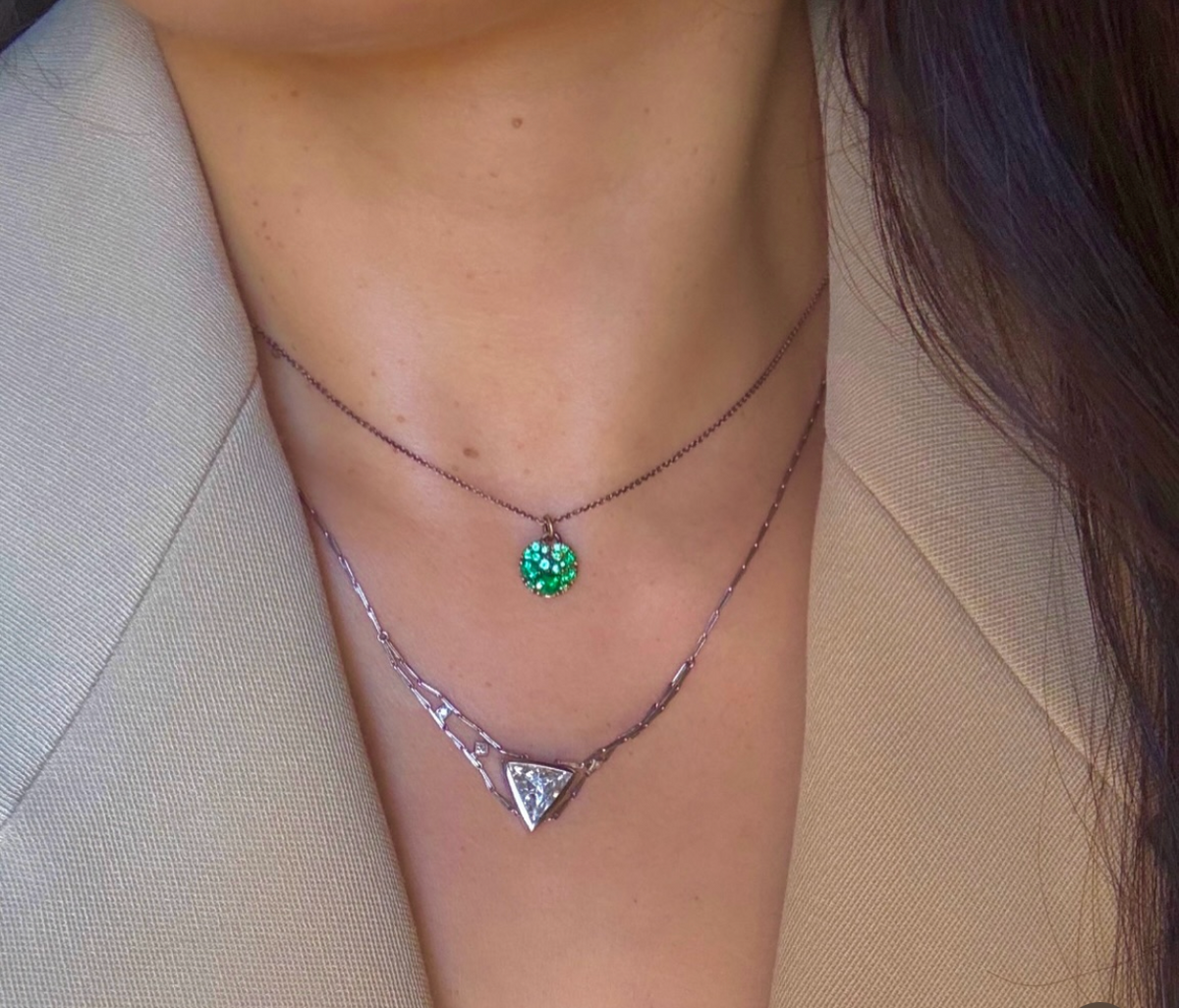 Thesis Trillion Diamond Necklace in Platinum