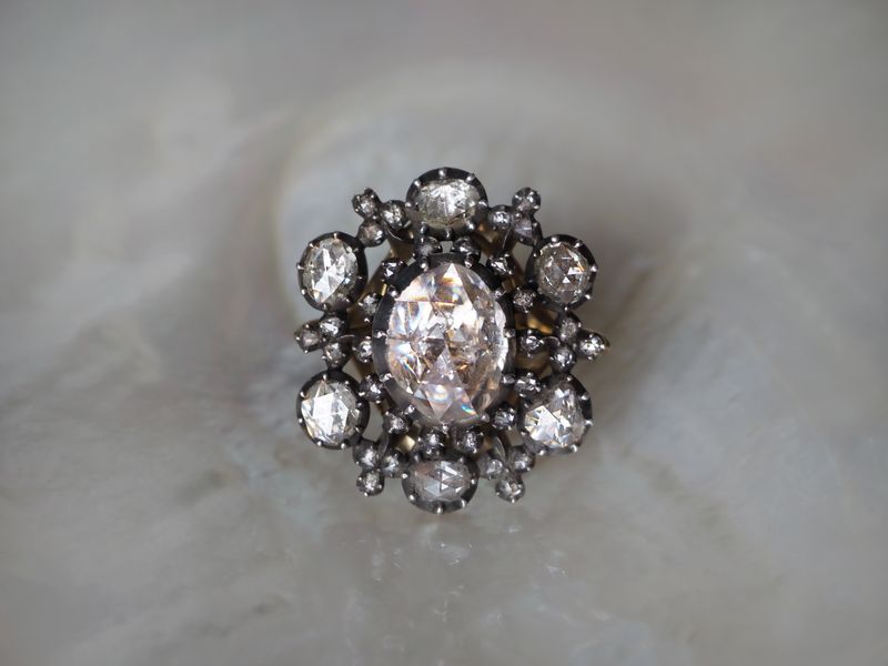 Antique Georgian Rose Cut Diamond Ring