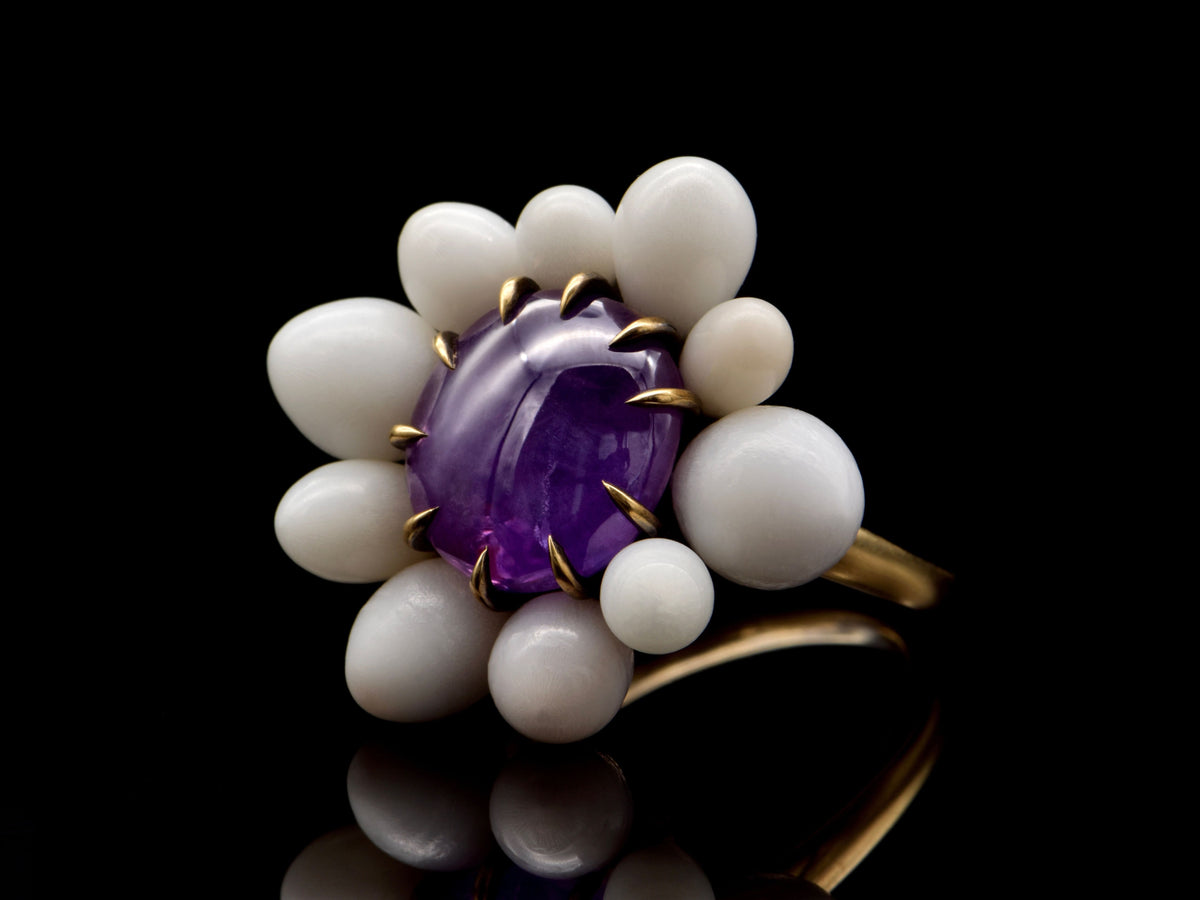 Andrea Capello Star Sapphire and Natural Pearl Ring