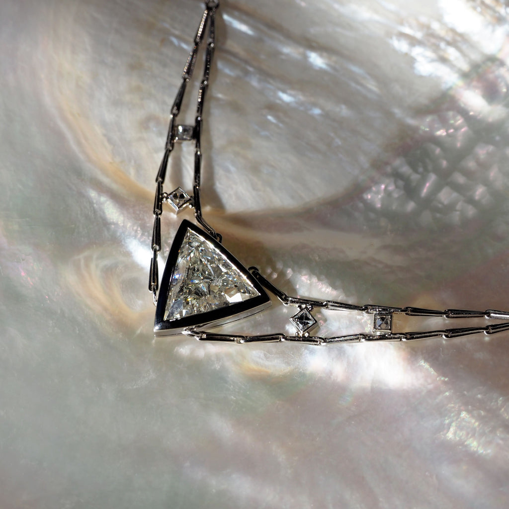 Thesis Trillion Diamond Necklace in Platinum