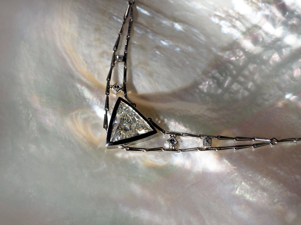 Thesis Trillion Diamond Necklace in Platinum