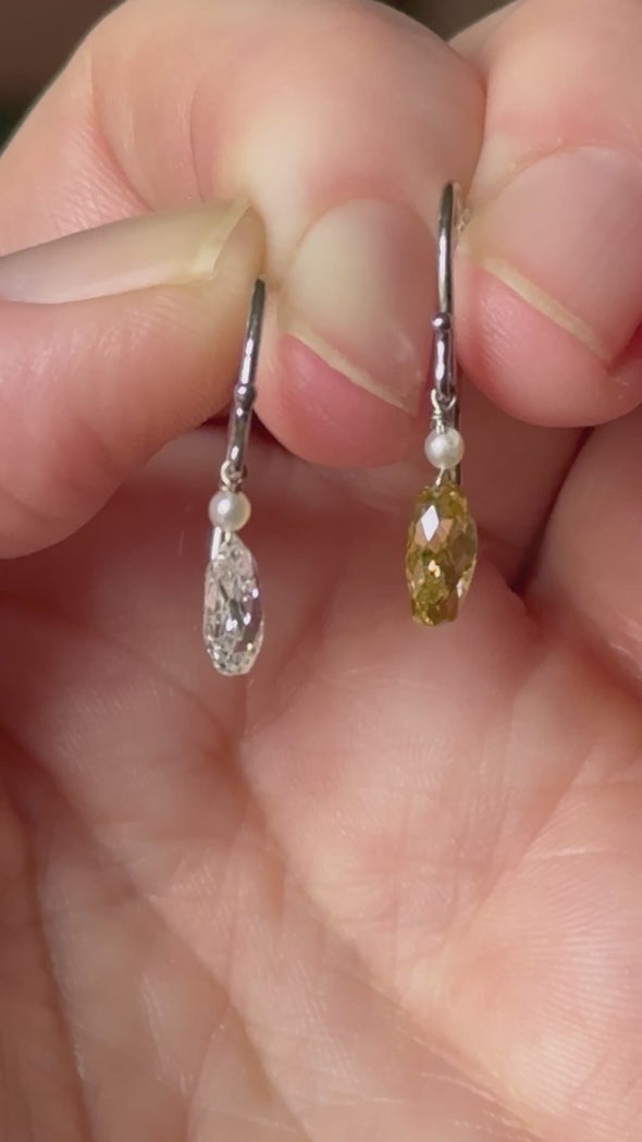 Thesis Antique Briolette Diamond Earrings