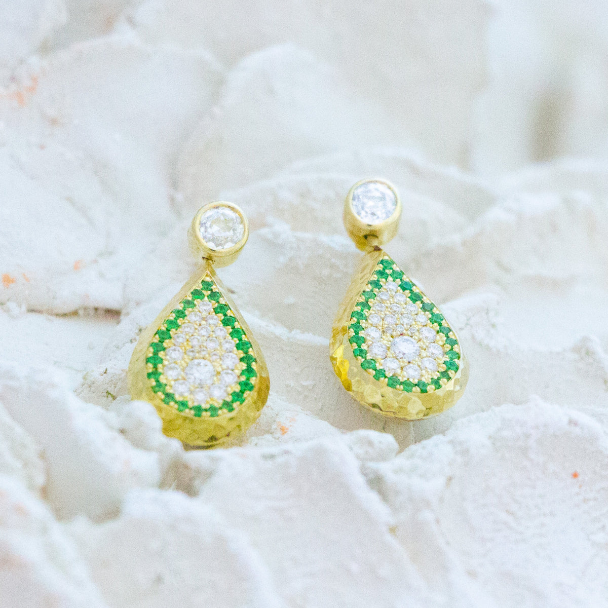 Swivel and Drop Reversible Tsavorite and Diamond Earrings