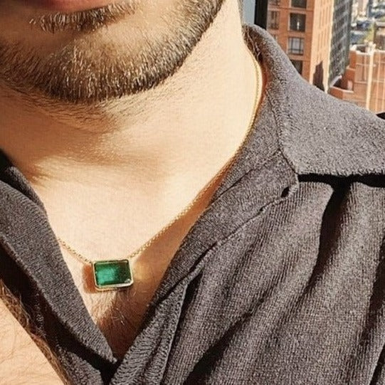 Colombian Emerald Pendant with Convertible Diamond Lariat and Ring