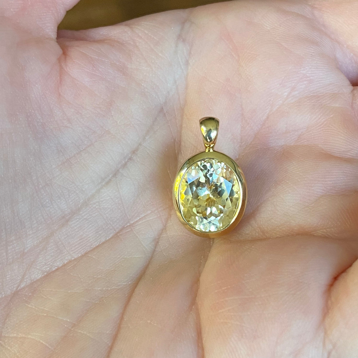 Yellow Sapphire and 18 Karat Gold Pendant