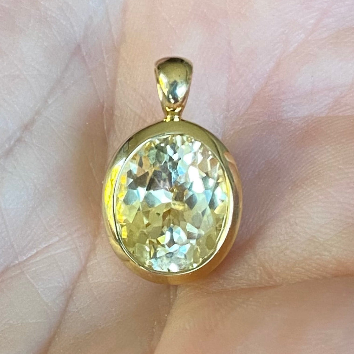 Yellow Sapphire and 18 Karat Gold Pendant